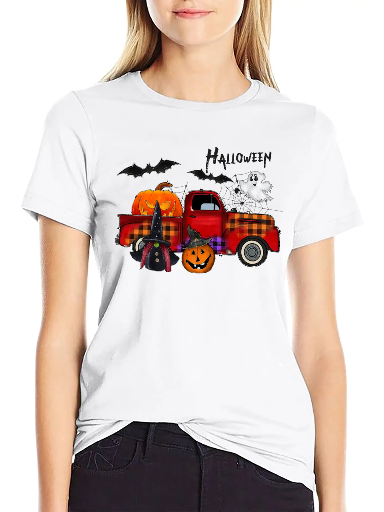 Halloween Truck Unisex Casual T-Shirt – Clean Design For Daily Comfort