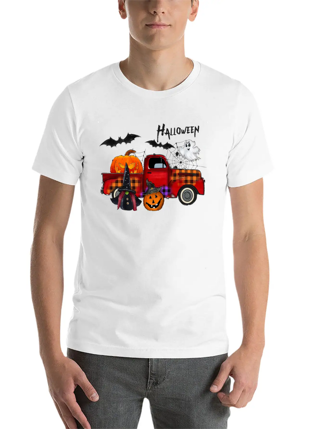 Halloween Truck Unisex Casual T-Shirt – Clean Design For Daily Comfort