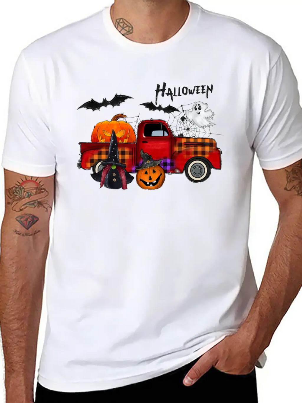 Halloween Truck Unisex Casual T-Shirt – Clean Design For Daily Comfort