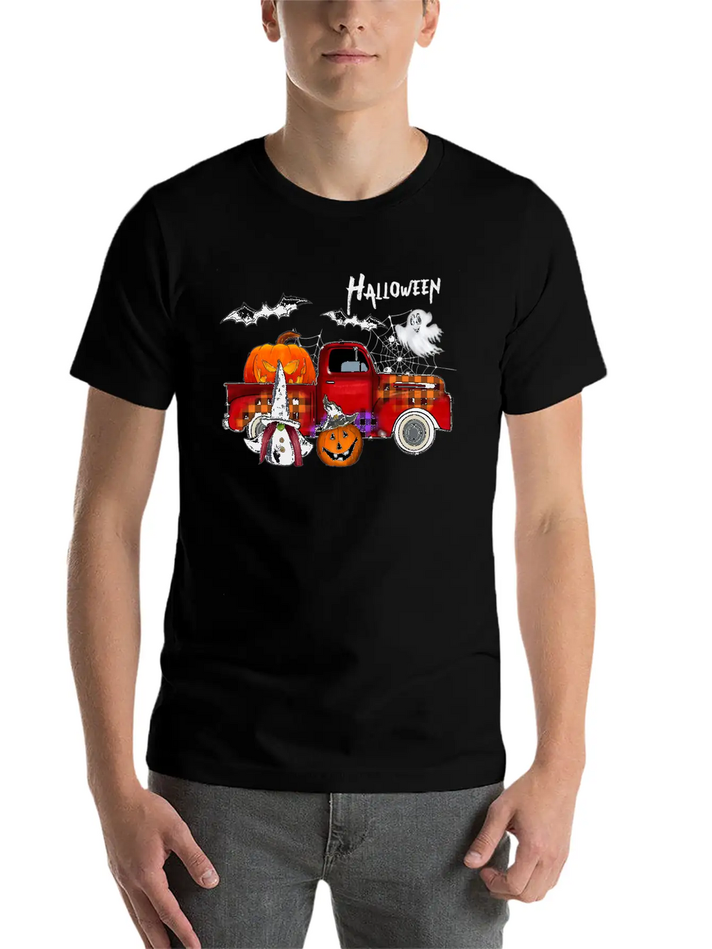 Halloween Truck Unisex Casual T-Shirt – Clean Design For Daily Comfort
