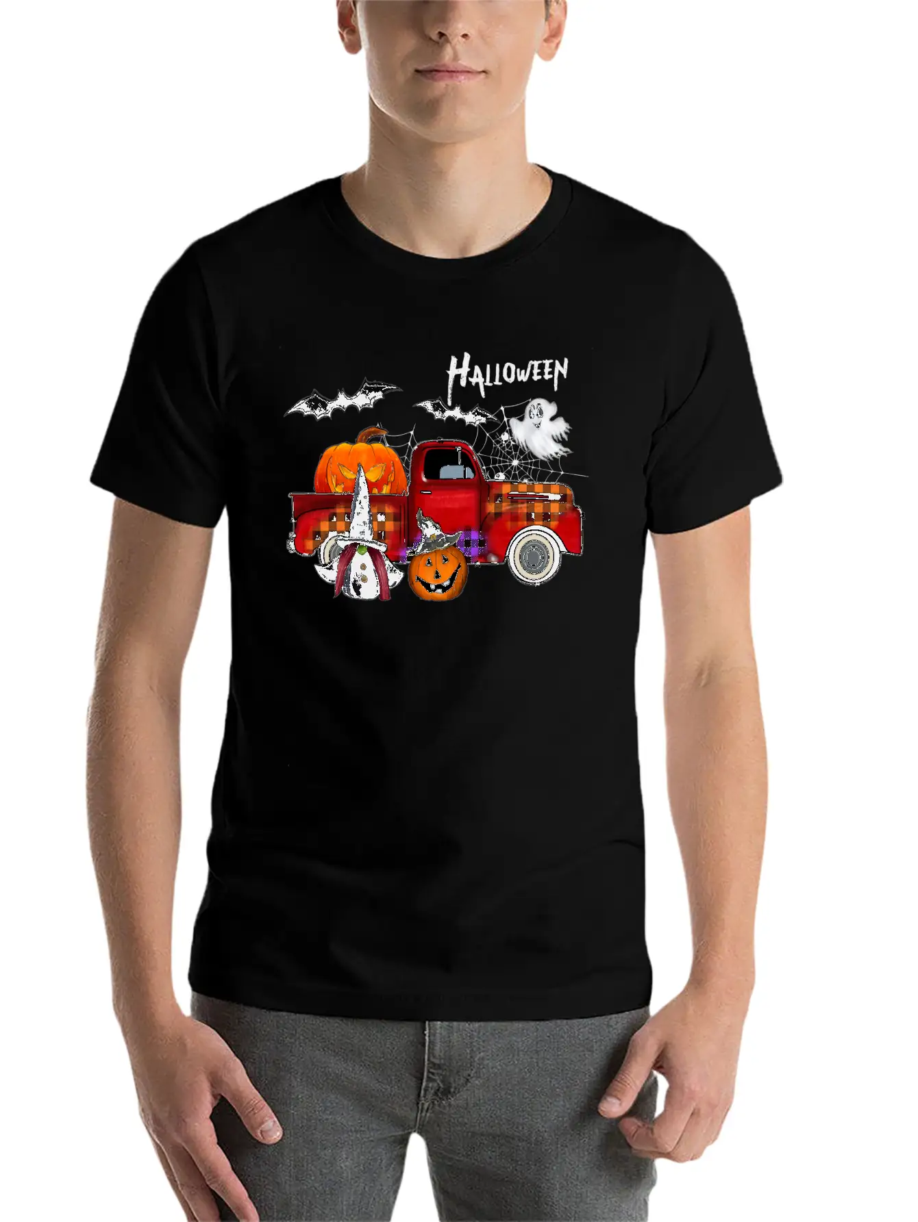 Halloween Truck Unisex Casual T-Shirt – Clean Design For Daily Comfort