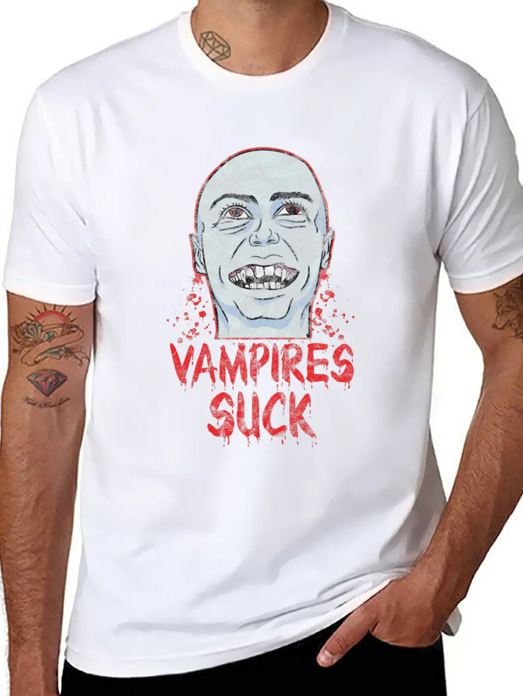 Halloween - Vampire Suck Essential Cotton Tee For Daily Outfits – Unisex Style
