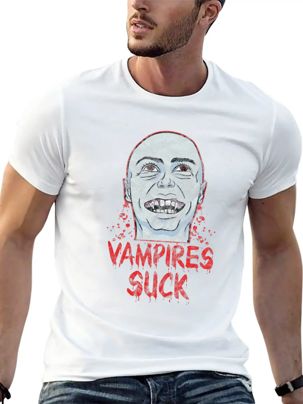 Halloween - Vampire Suck Essential Cotton Tee For Daily Outfits – Unisex Style