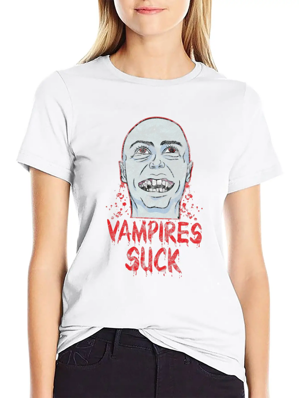 Halloween - Vampire Suck Essential Cotton Tee For Daily Outfits – Unisex Style