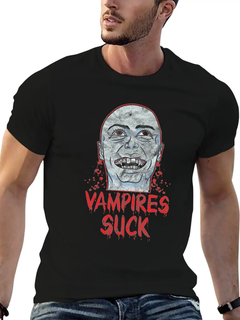 Halloween - Vampire Suck Essential Cotton Tee For Daily Outfits – Unisex Style