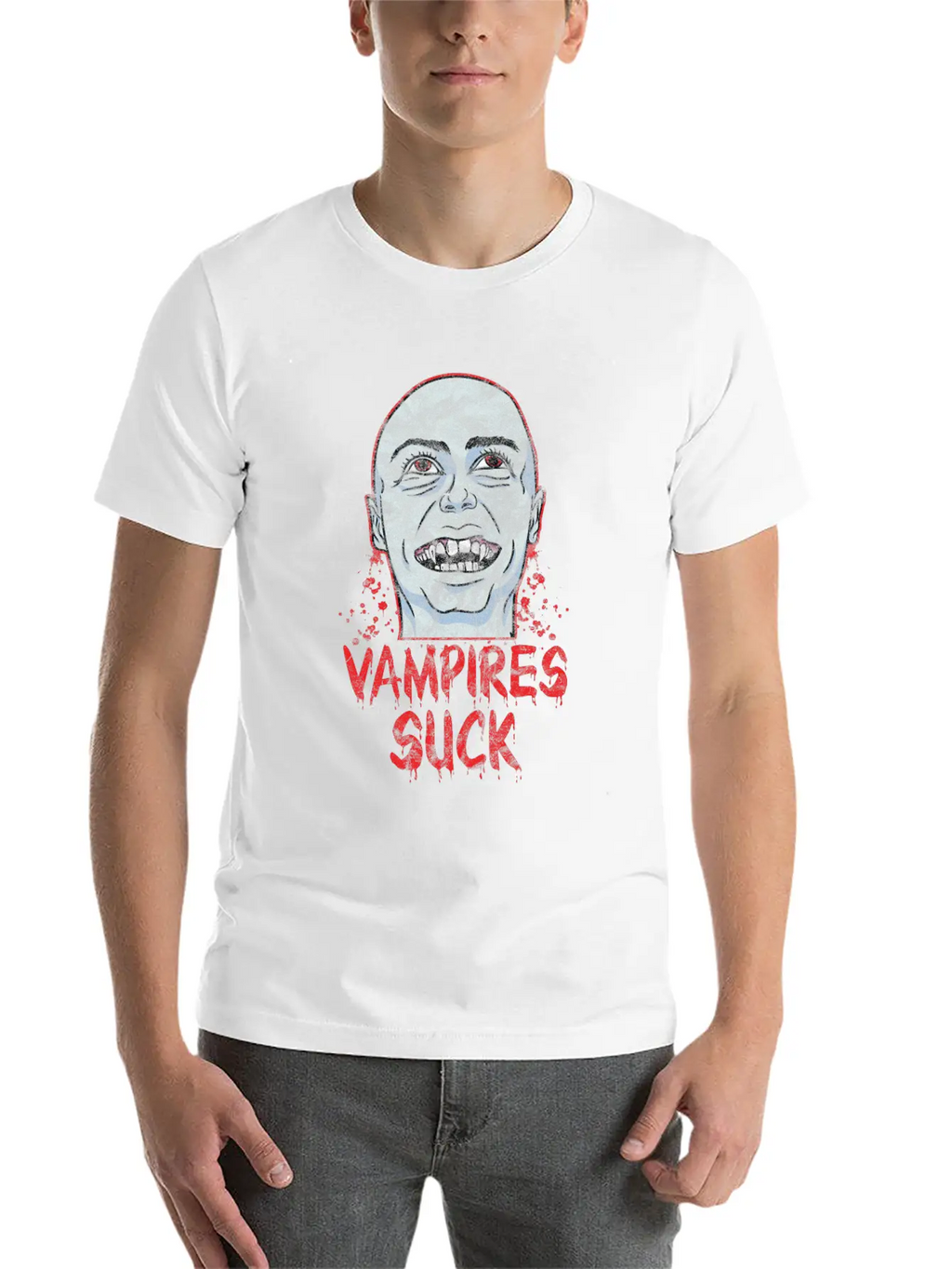 Halloween - Vampire Suck Essential Cotton Tee For Daily Outfits – Unisex Style