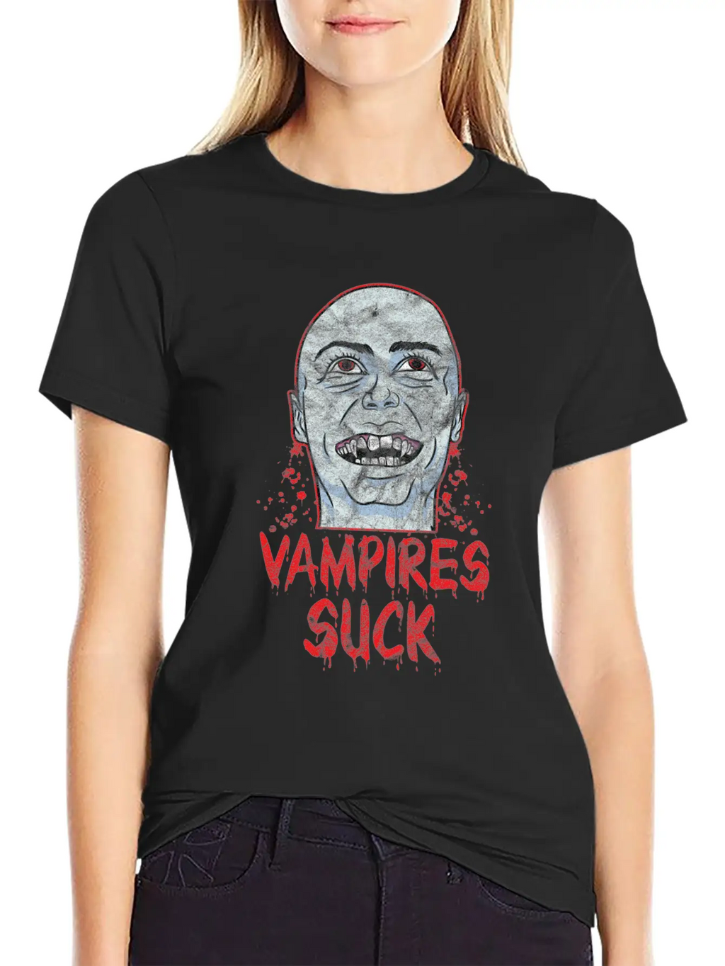 Halloween - Vampire Suck Essential Cotton Tee For Daily Outfits – Unisex Style