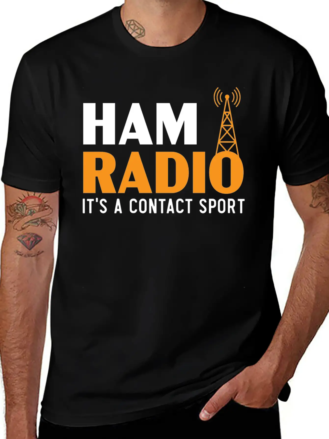 Ham Radio It's A Contact Sport Operator Ham Radio Breathable Graphic T-Shirt – Perfect For Casual Days