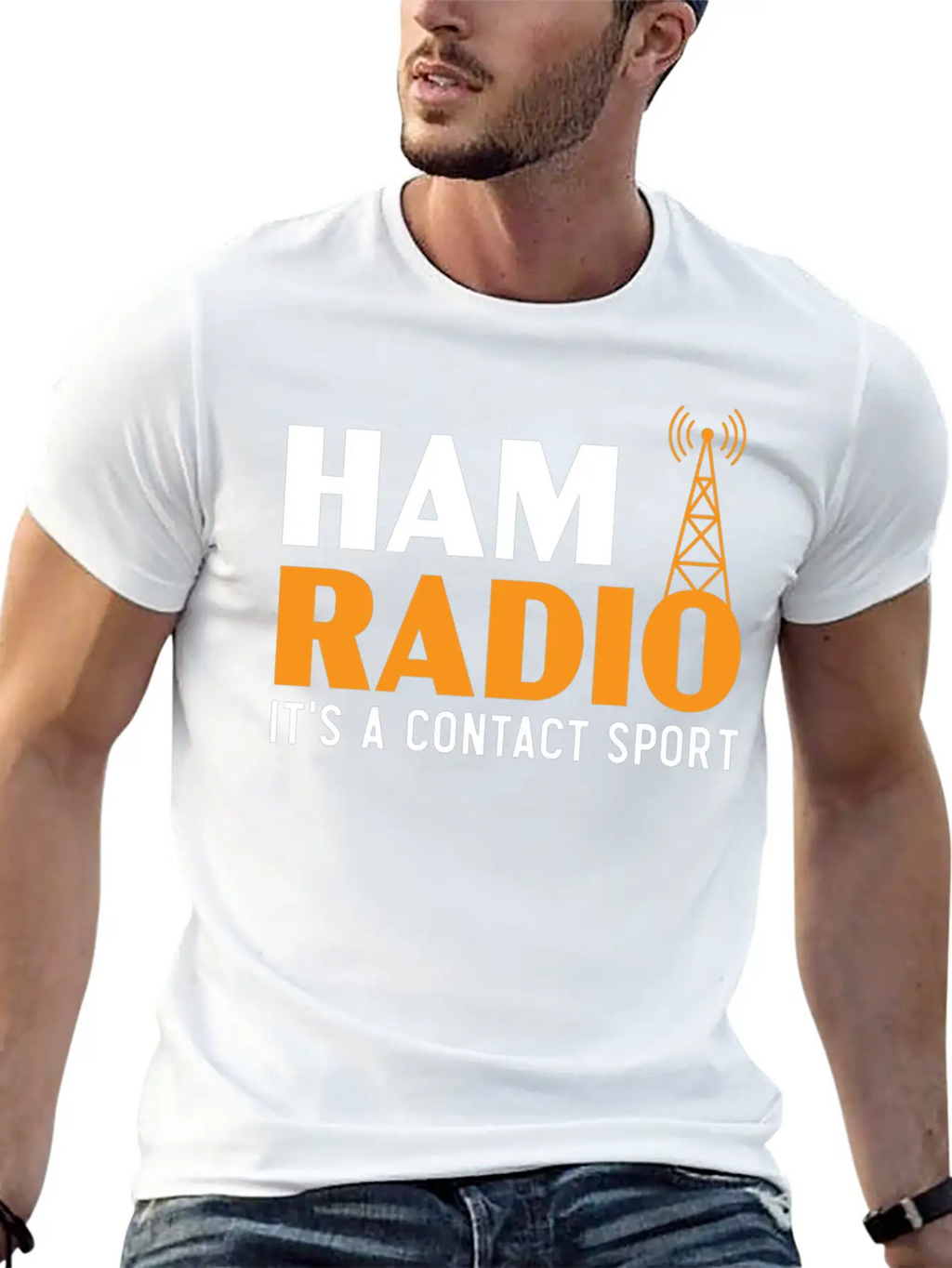 Ham Radio It's A Contact Sport Operator Ham Radio Breathable Graphic T-Shirt – Perfect For Casual Days