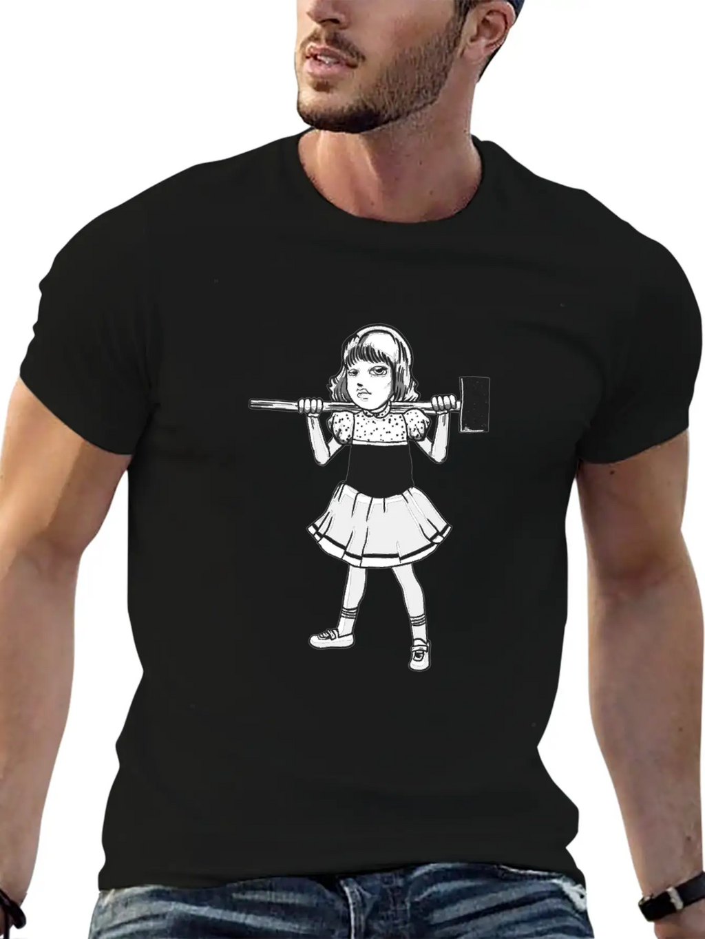 Hammer Girl Punk Goth Horror Fan Classic Fit Graphic Tee For Daily Comfort – Unisex Cotton Shirt