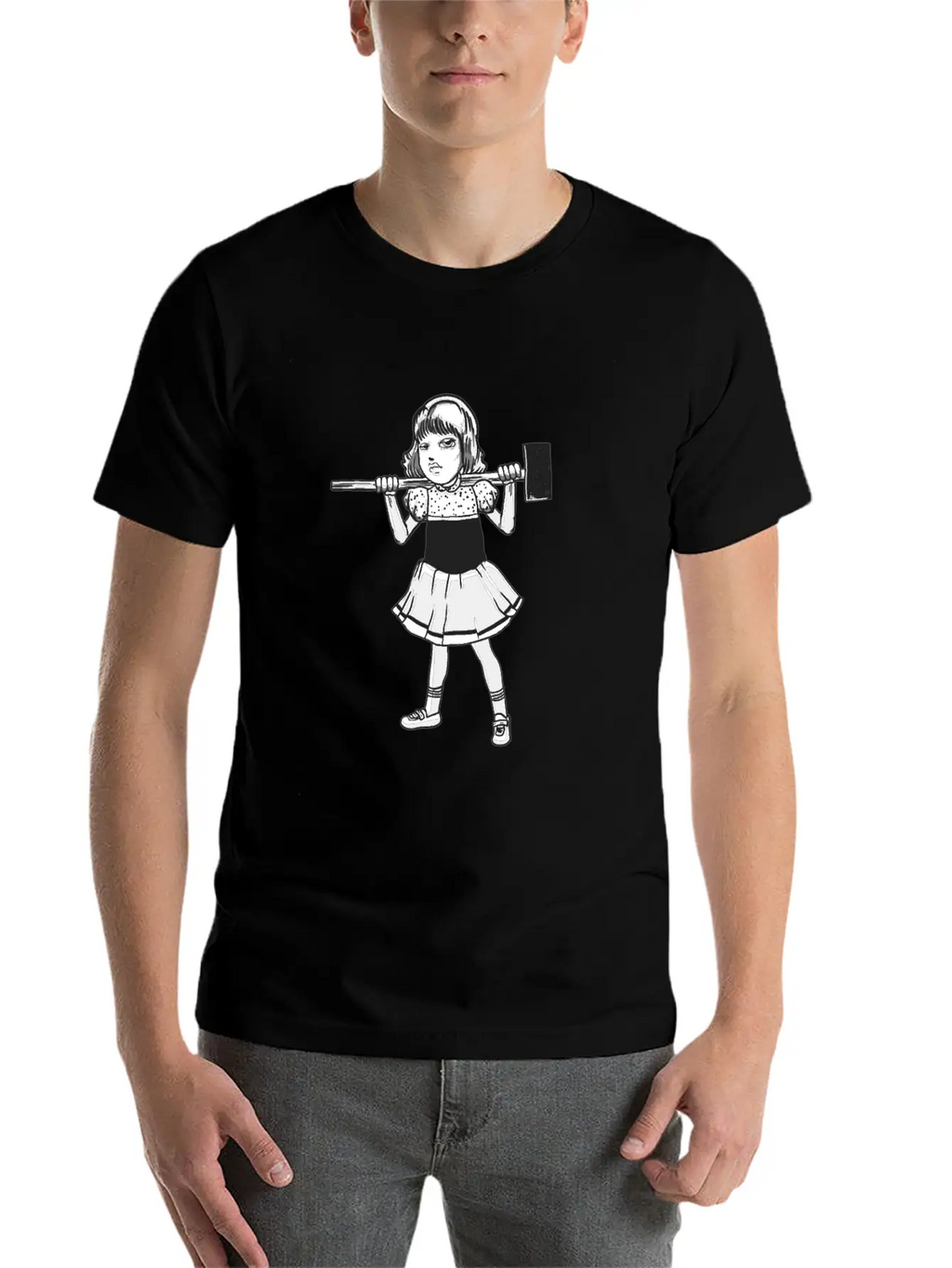 Hammer Girl Punk Goth Horror Fan Classic Fit Graphic Tee For Daily Comfort – Unisex Cotton Shirt