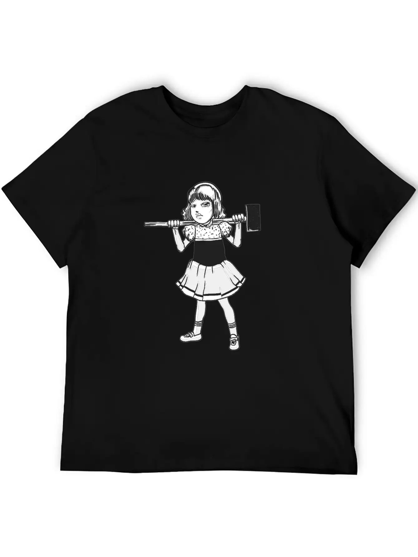 Hammer Girl Punk Goth Horror Fan Classic Fit Graphic Tee For Daily Comfort – Unisex Cotton Shirt