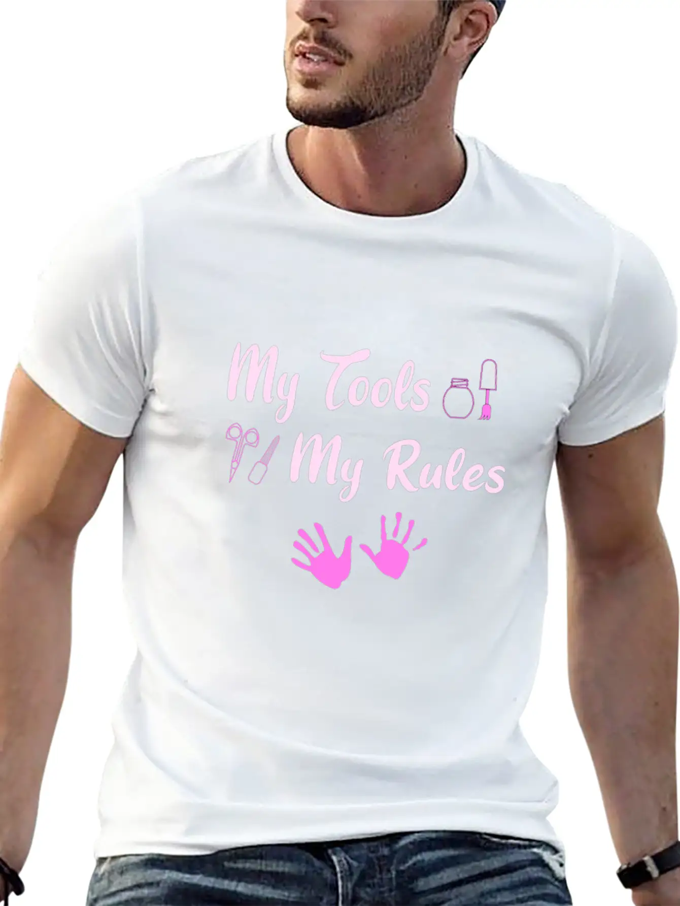 Hand Care Nail Care Unisex Short Sleeve Soft Cotton T-Shirt – Casual Everyday Wear
