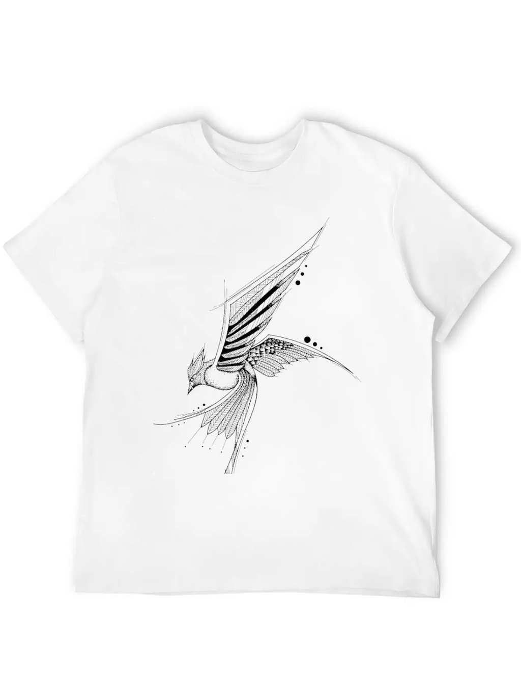 Hand Drawn Bird Unisex Casual T-Shirt – Clean Design For Daily Comfort