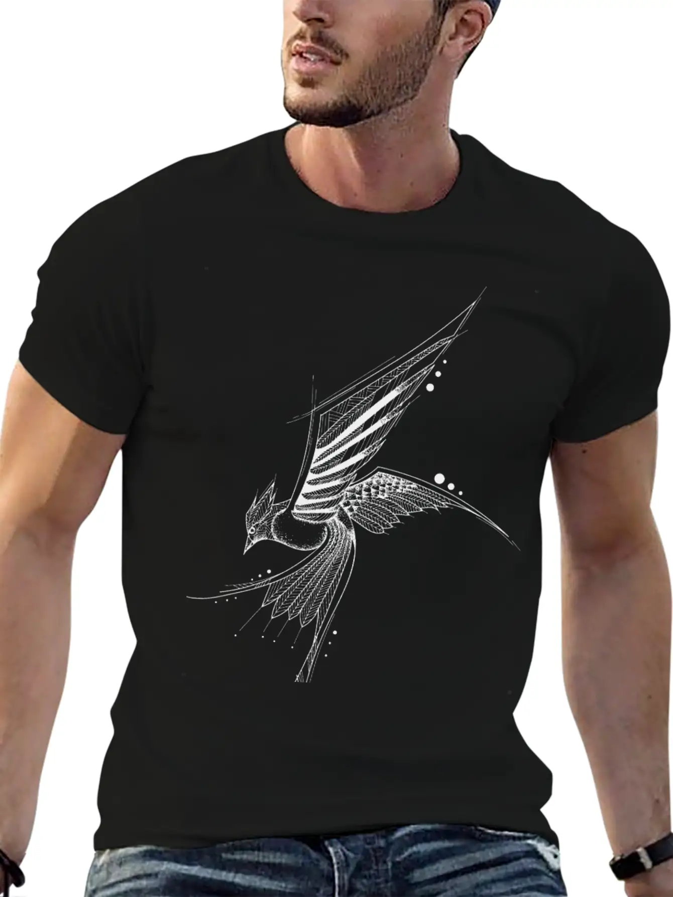 Hand Drawn Bird Unisex Casual T-Shirt – Clean Design For Daily Comfort