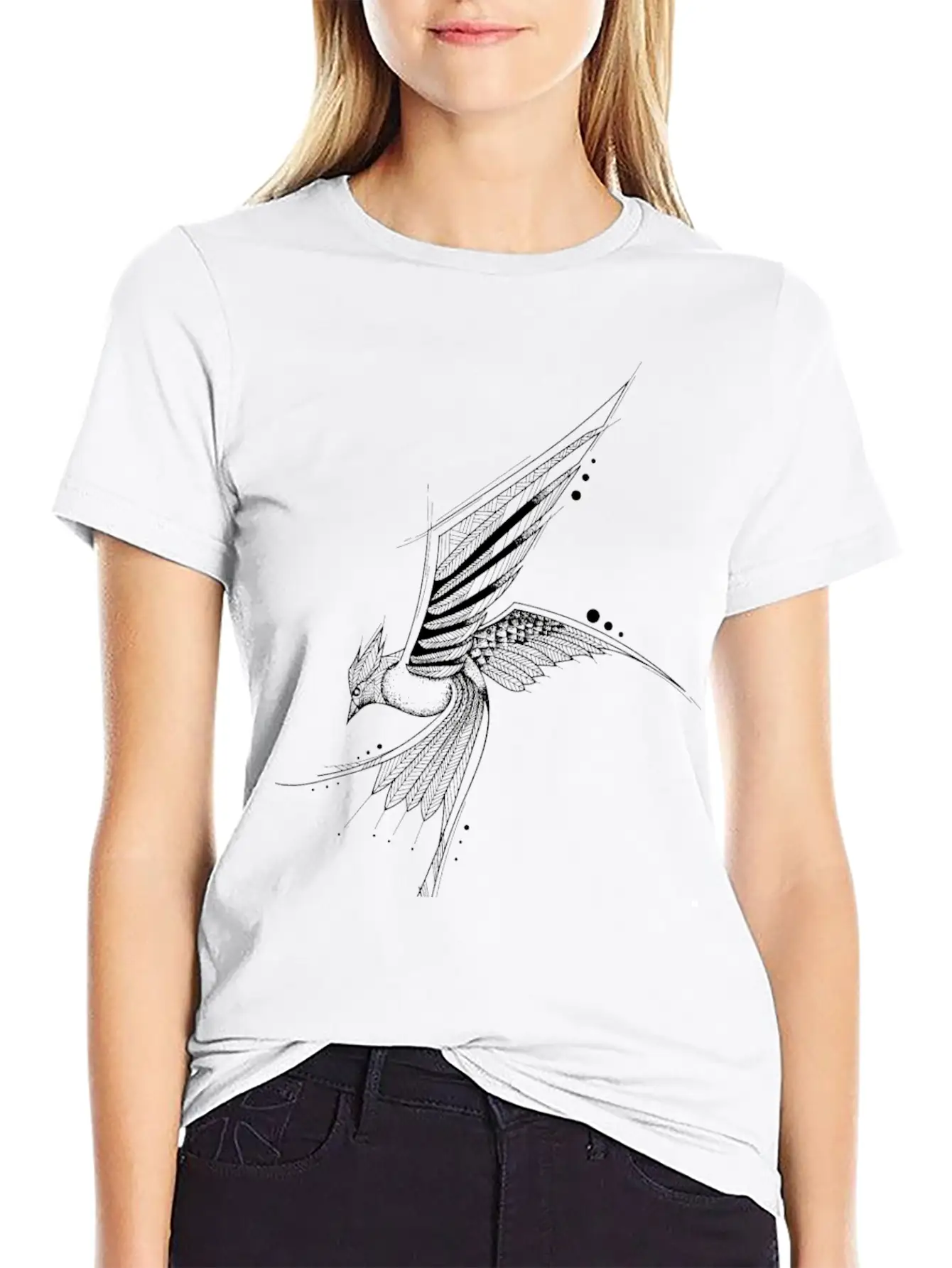 Hand Drawn Bird Unisex Casual T-Shirt – Clean Design For Daily Comfort