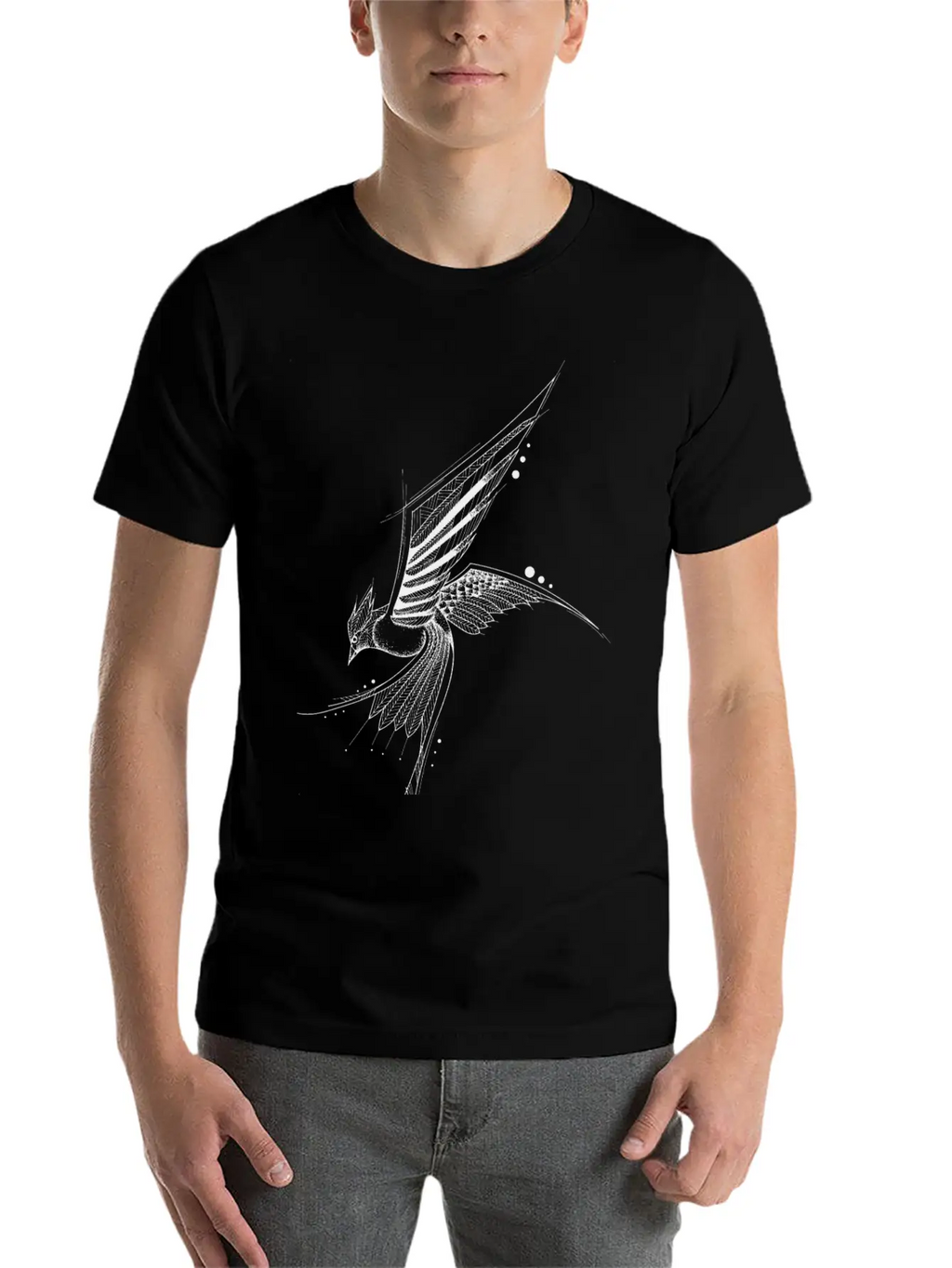 Hand Drawn Bird Unisex Casual T-Shirt – Clean Design For Daily Comfort