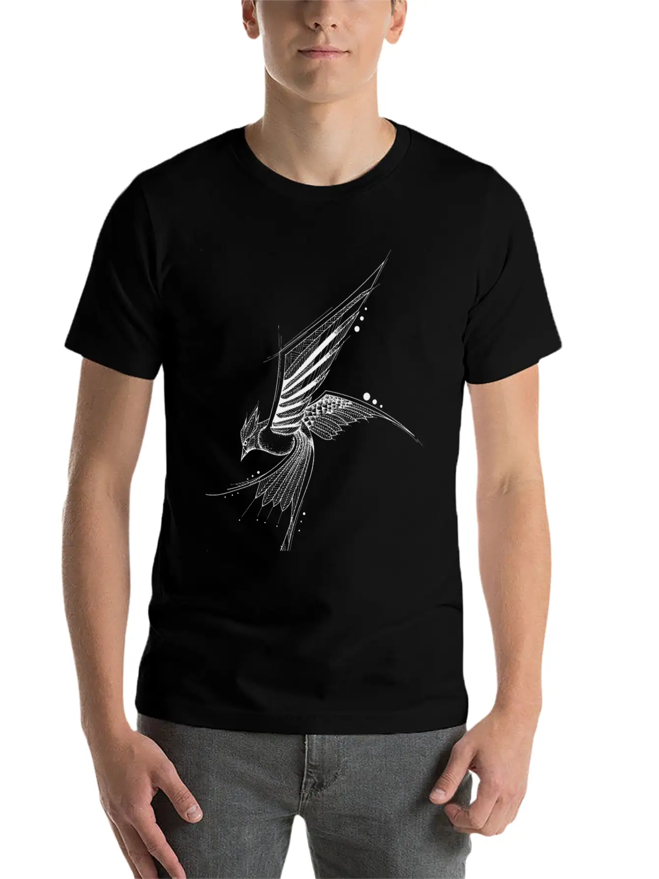 Hand Drawn Bird Unisex Casual T-Shirt – Clean Design For Daily Comfort