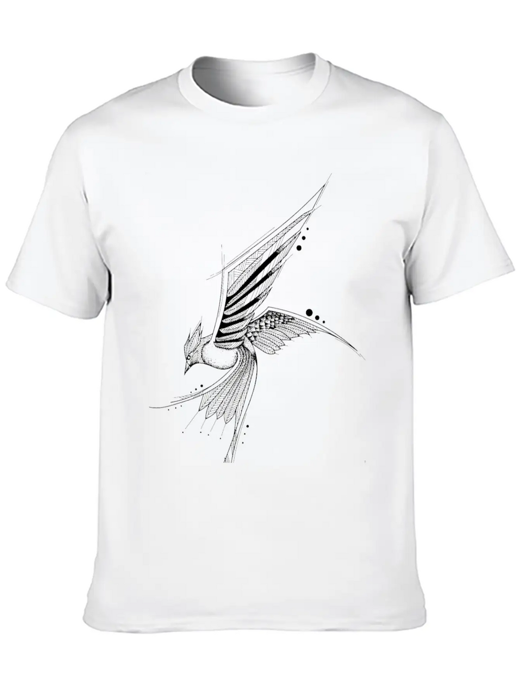 Hand Drawn Bird Unisex Casual T-Shirt – Clean Design For Daily Comfort