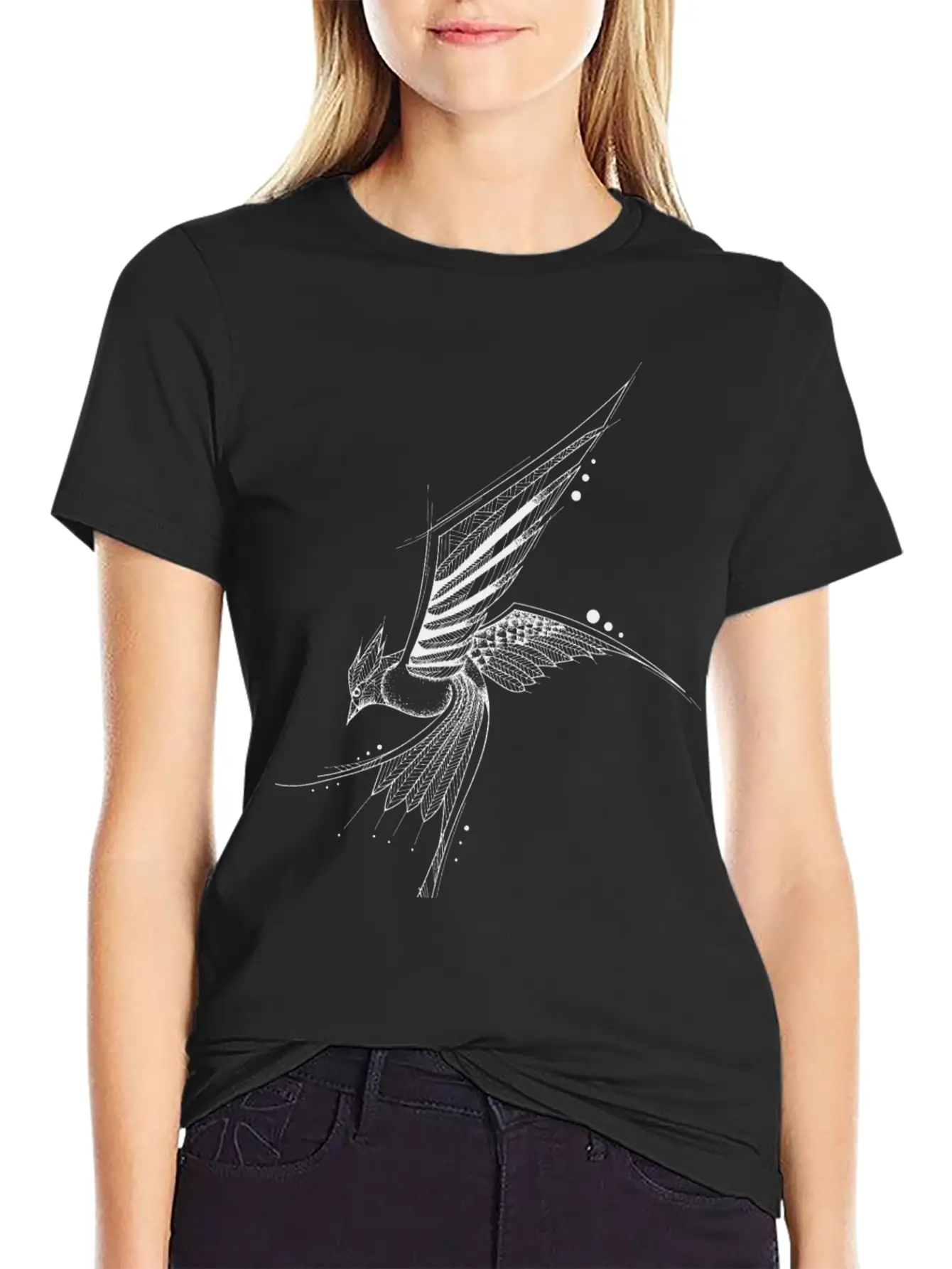 Hand Drawn Bird Unisex Casual T-Shirt – Clean Design For Daily Comfort