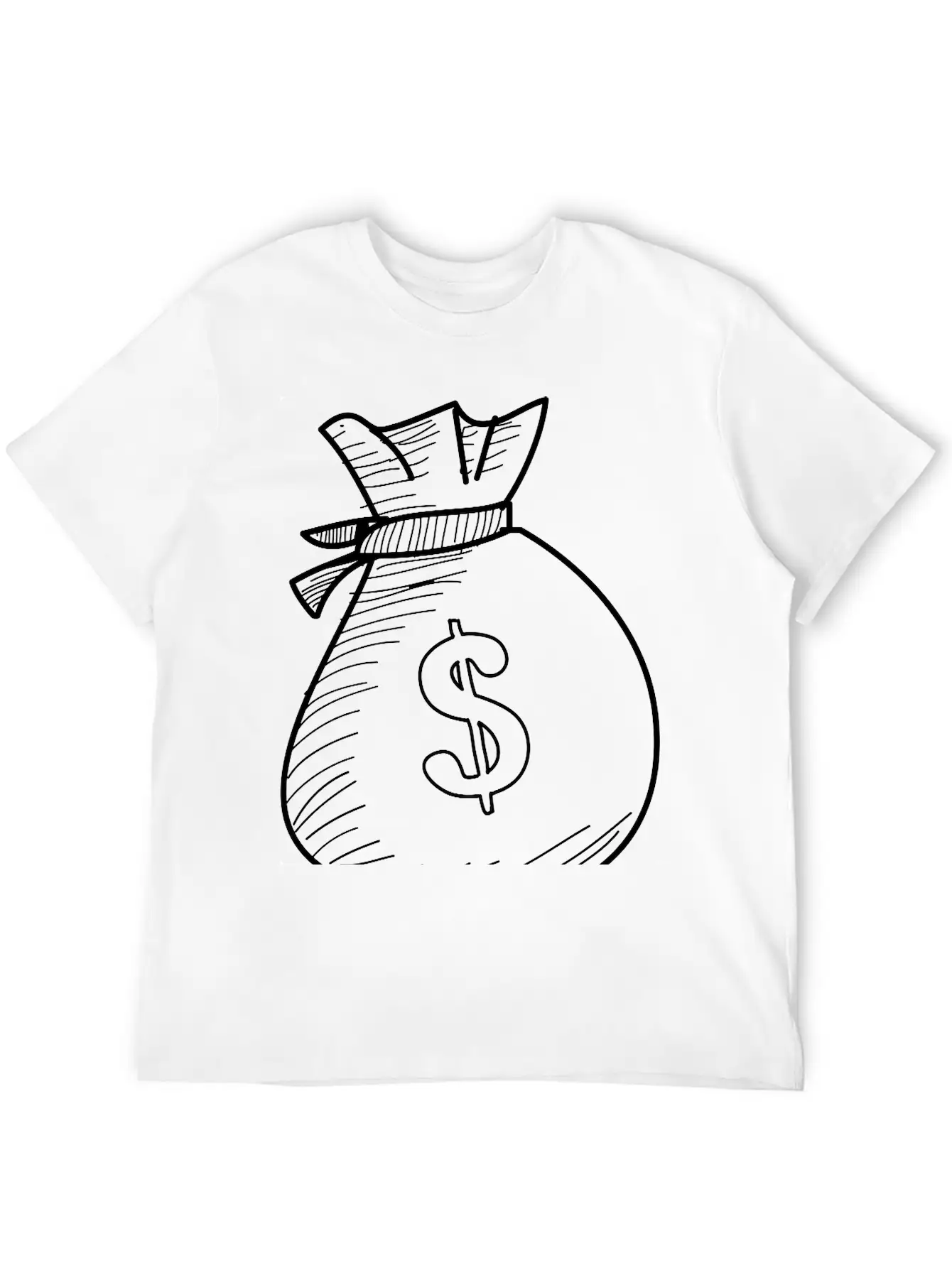Hand Drawn Dollar Bag Vector Casual Graphic T-Shirt – Simple And Comfortable Daily Wear