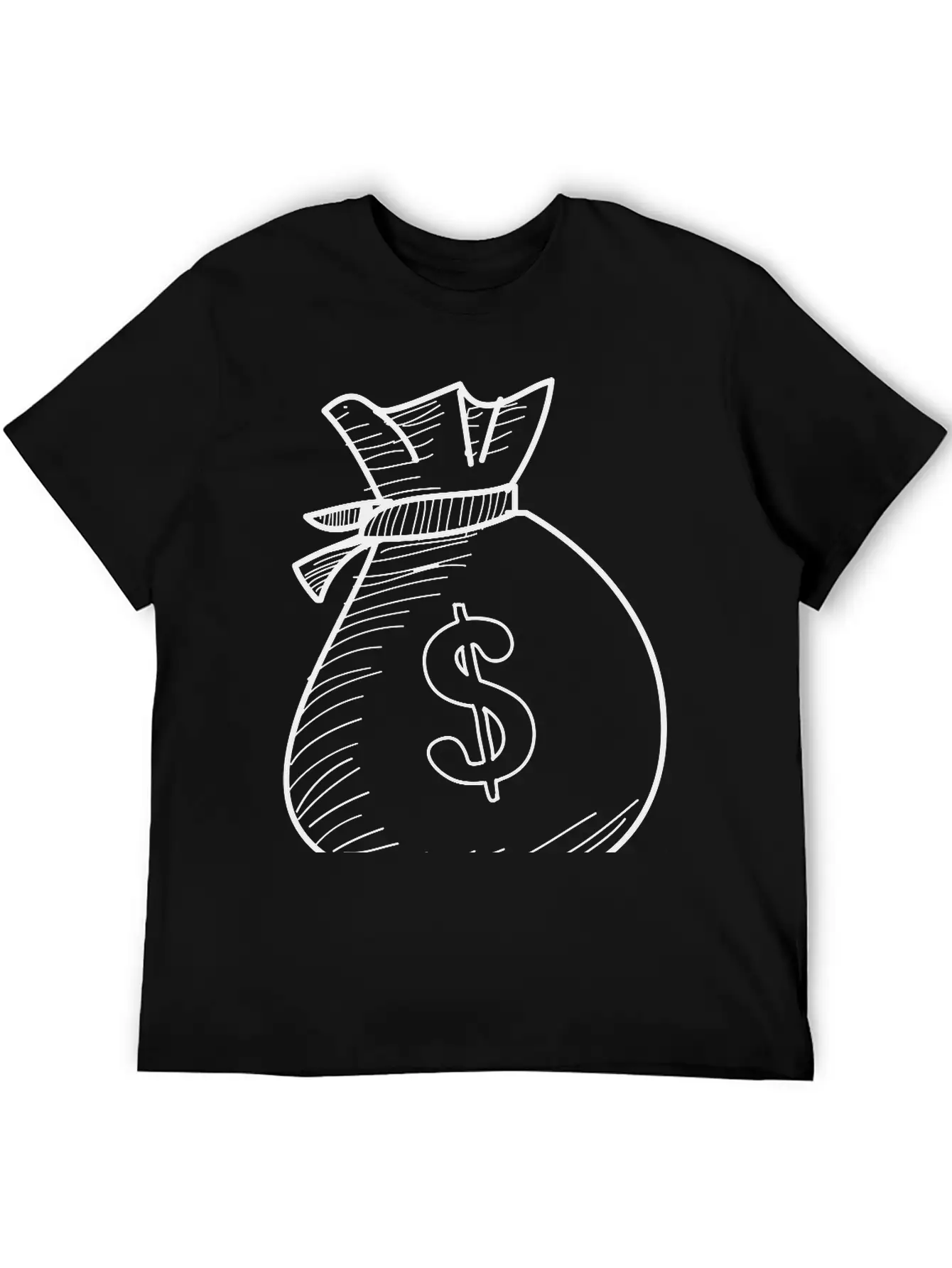 Hand Drawn Dollar Bag Vector Casual Graphic T-Shirt – Simple And Comfortable Daily Wear