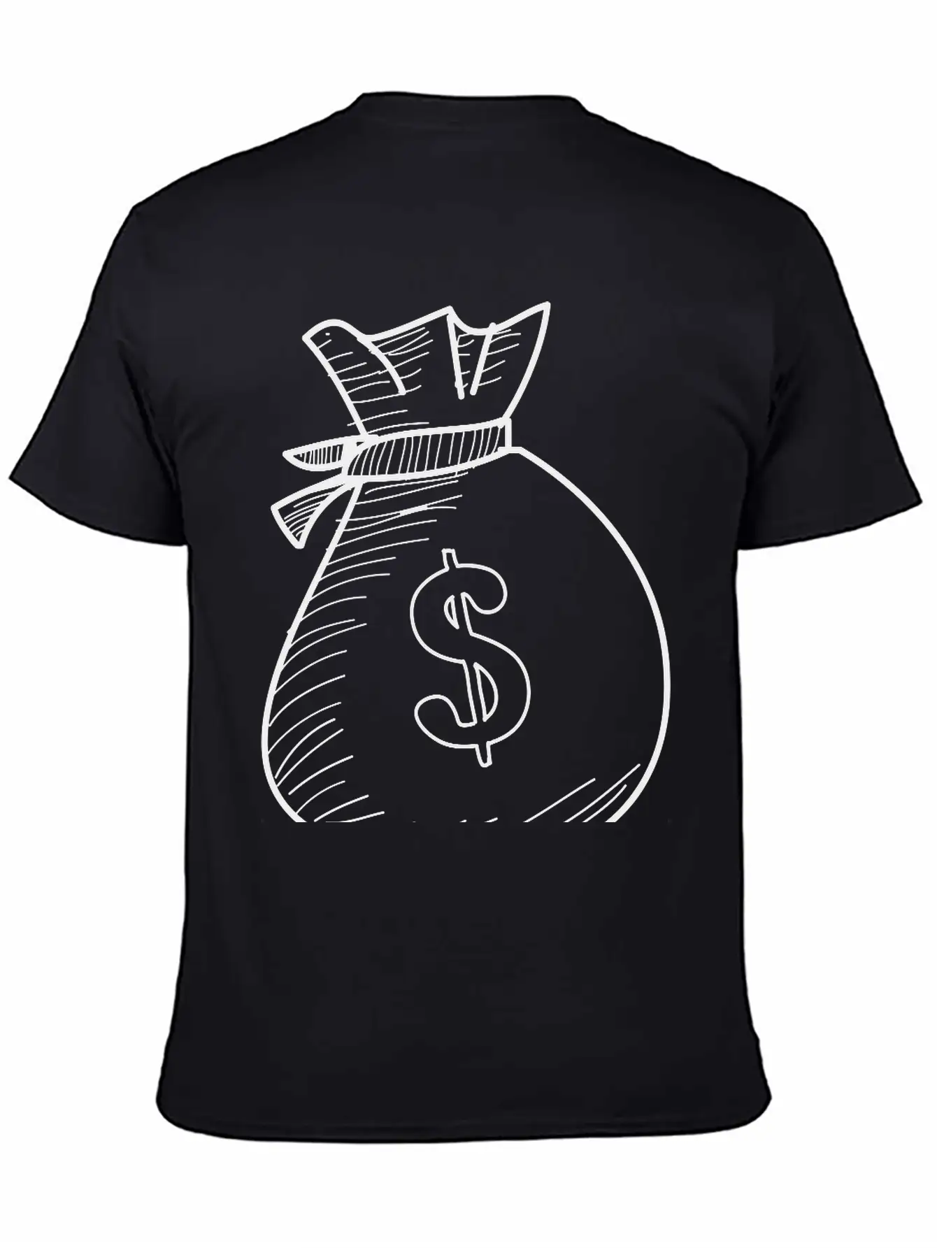 Hand Drawn Dollar Bag Vector Casual Graphic T-Shirt – Simple And Comfortable Daily Wear