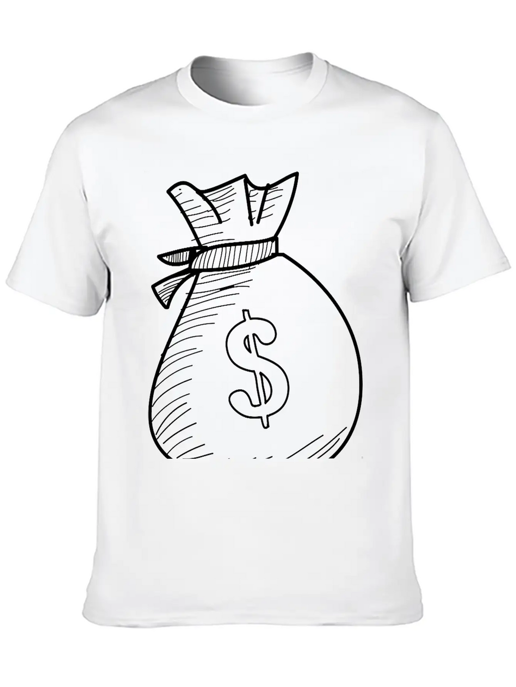 Hand Drawn Dollar Bag Vector Casual Graphic T-Shirt – Simple And Comfortable Daily Wear