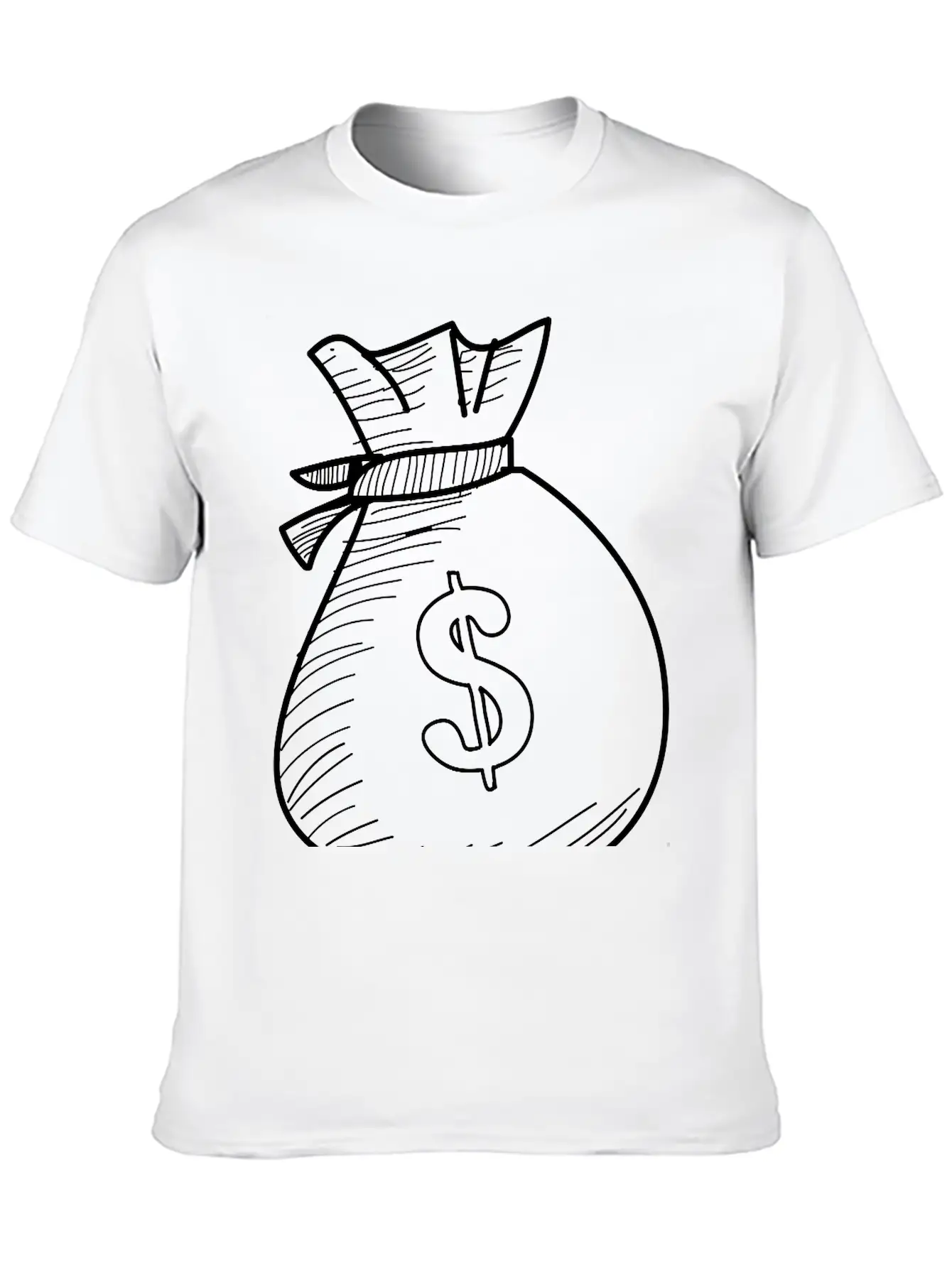 Hand Drawn Dollar Bag Vector Casual Graphic T-Shirt – Simple And Comfortable Daily Wear
