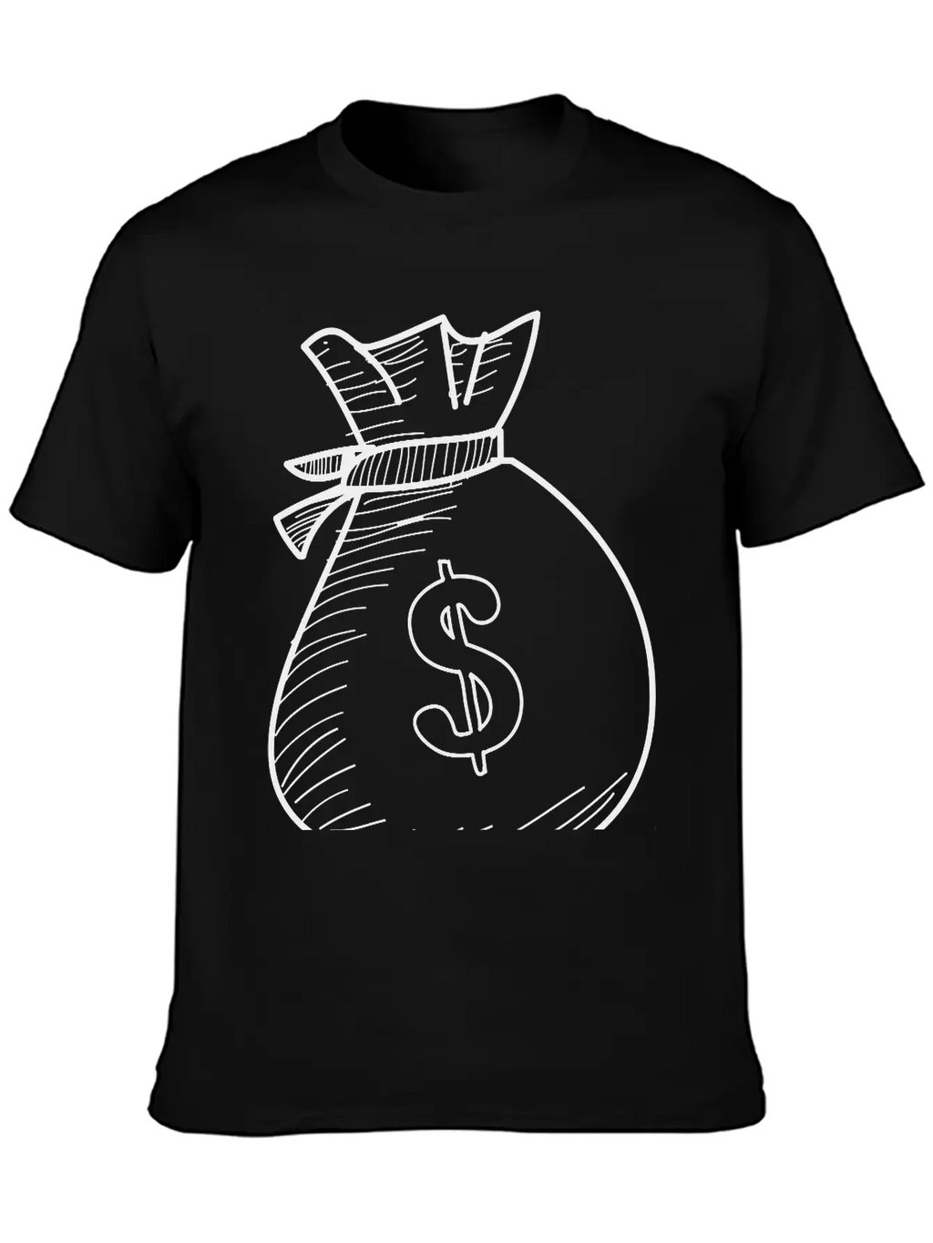 Hand Drawn Dollar Bag Vector Casual Graphic T-Shirt – Simple And Comfortable Daily Wear