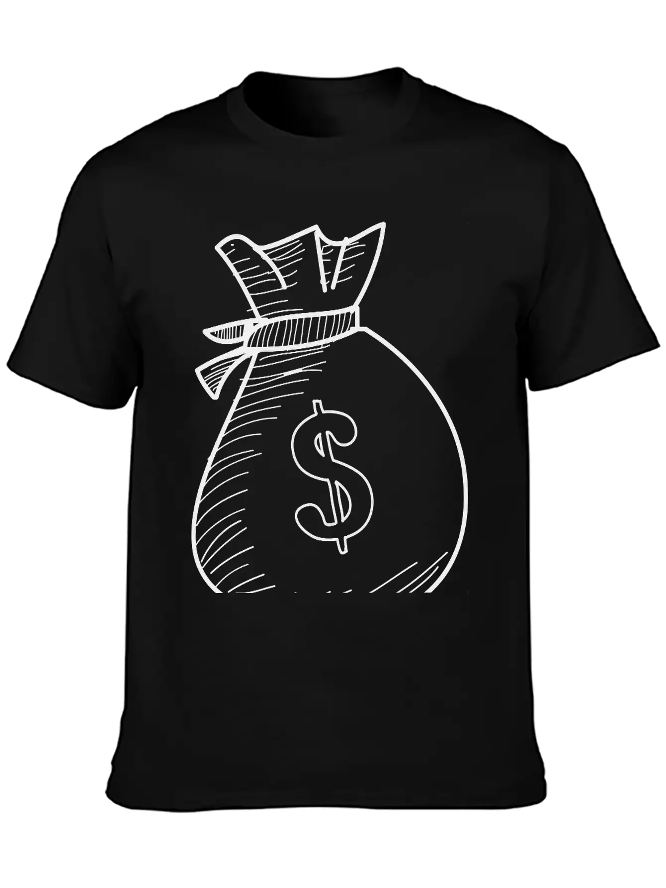 Hand Drawn Dollar Bag Vector Casual Graphic T-Shirt – Simple And Comfortable Daily Wear