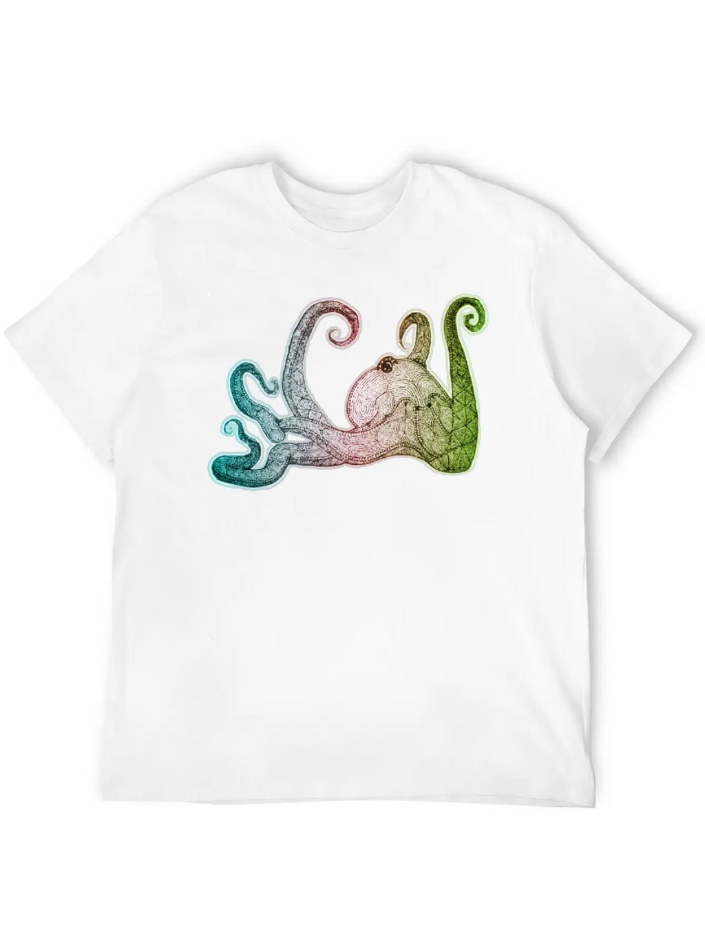 Hand Drawn Octopus Unisex Short Sleeve Soft Cotton T-Shirt – Casual Everyday Wear
