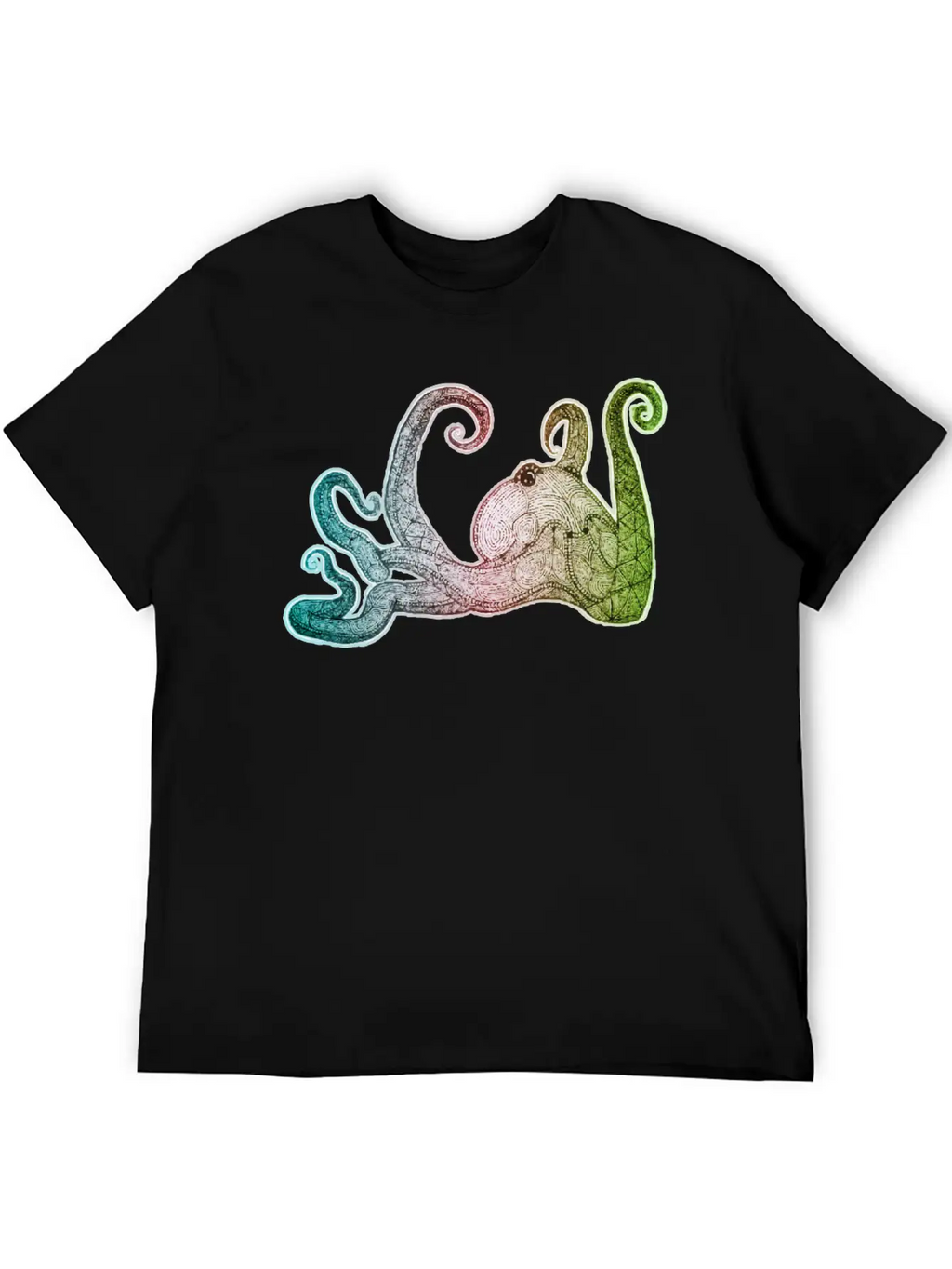 Hand Drawn Octopus Unisex Short Sleeve Soft Cotton T-Shirt – Casual Everyday Wear