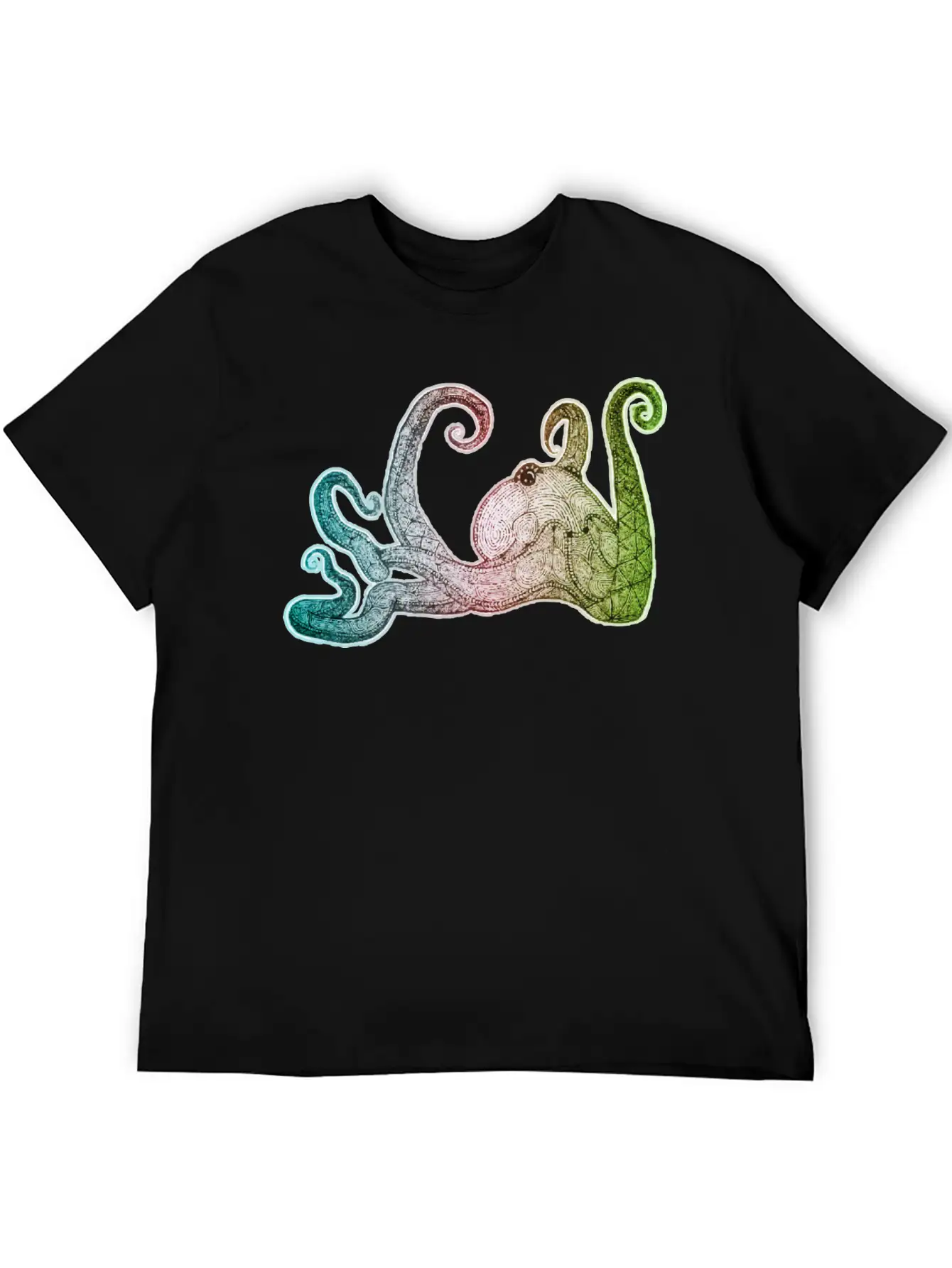 Hand Drawn Octopus Unisex Short Sleeve Soft Cotton T-Shirt – Casual Everyday Wear