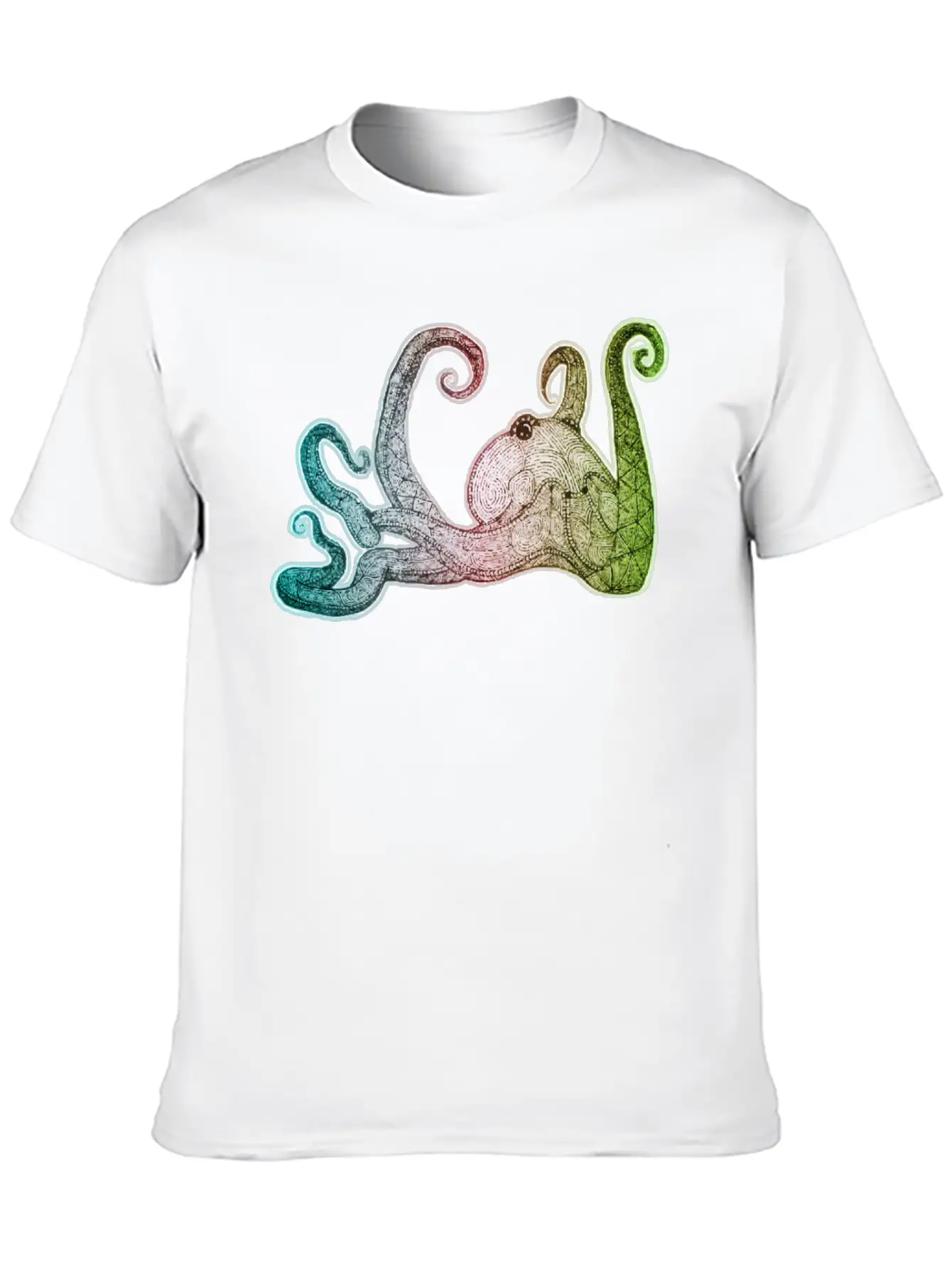 Hand Drawn Octopus Unisex Short Sleeve Soft Cotton T-Shirt – Casual Everyday Wear