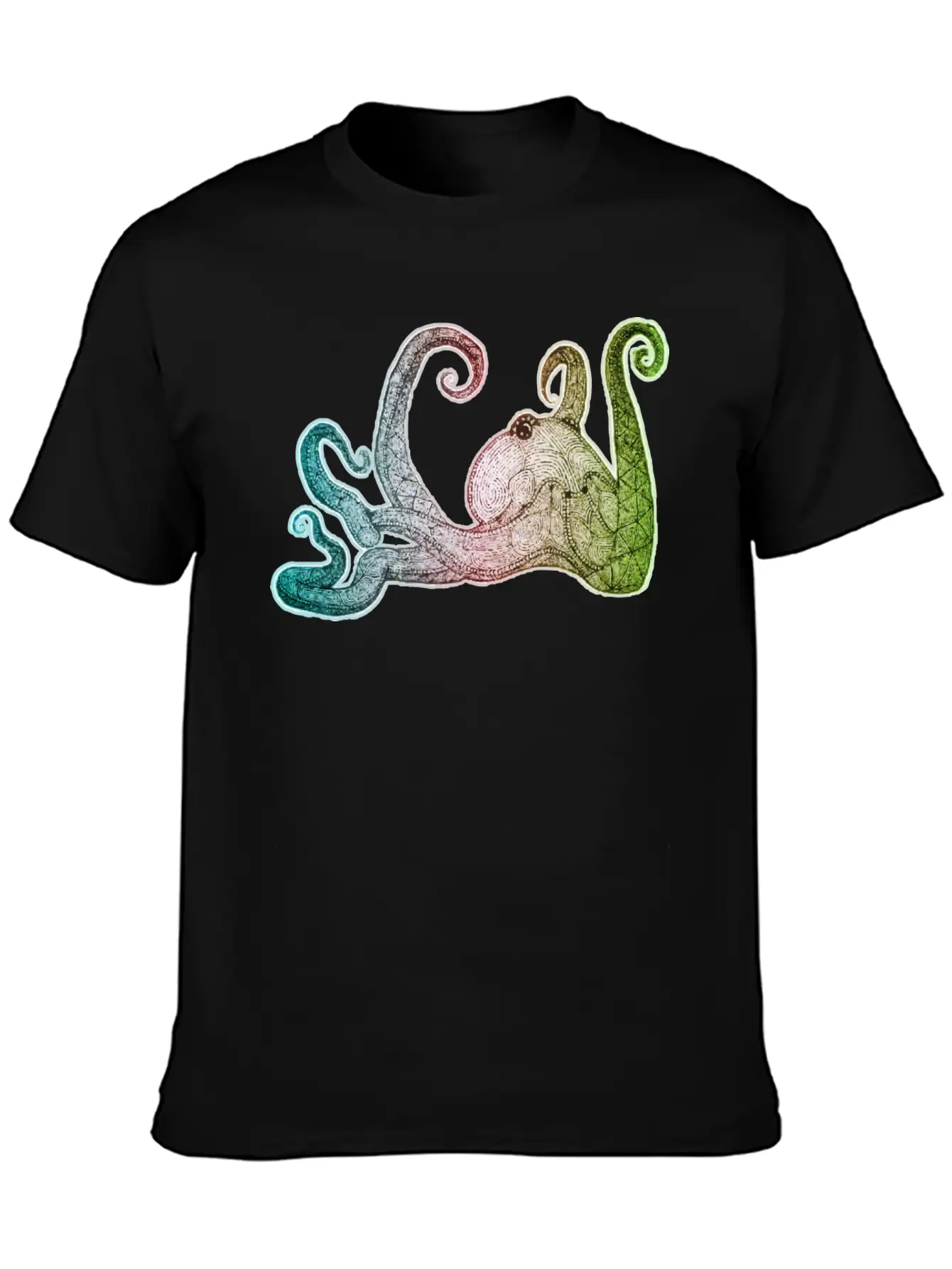 Hand Drawn Octopus Unisex Short Sleeve Soft Cotton T-Shirt – Casual Everyday Wear