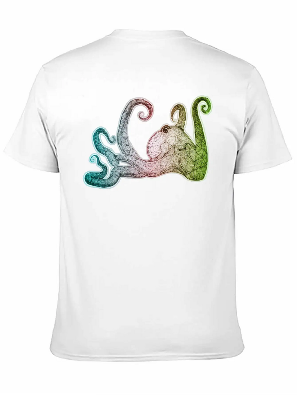 Hand Drawn Octopus Unisex Short Sleeve Soft Cotton T-Shirt – Casual Everyday Wear