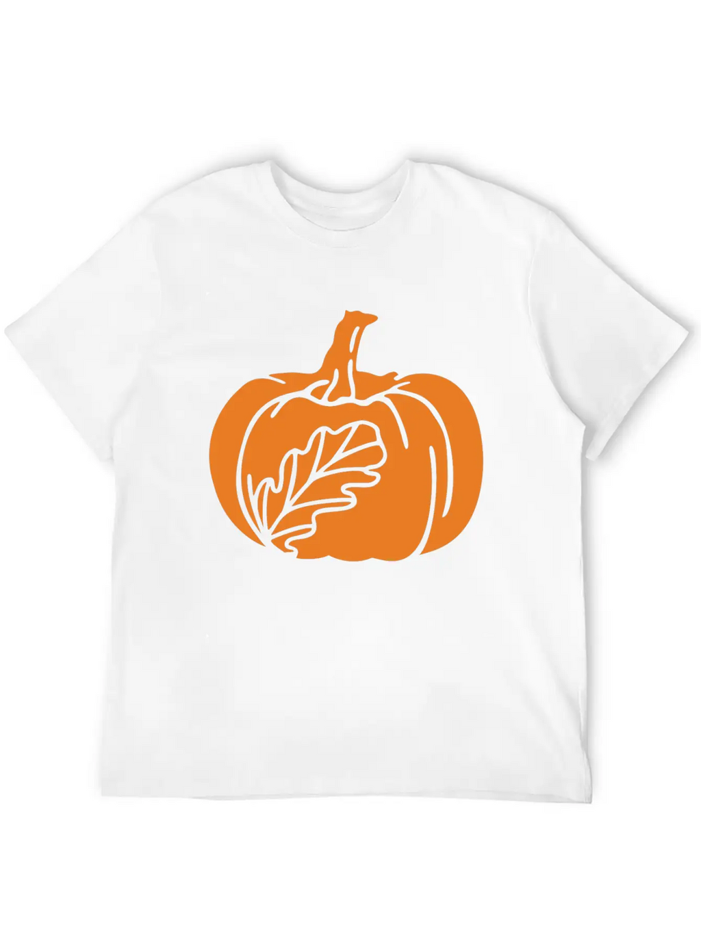 Hand Drawn Pumpkin Leaf Unisex Casual T-Shirt – Clean Design For Daily Comfort