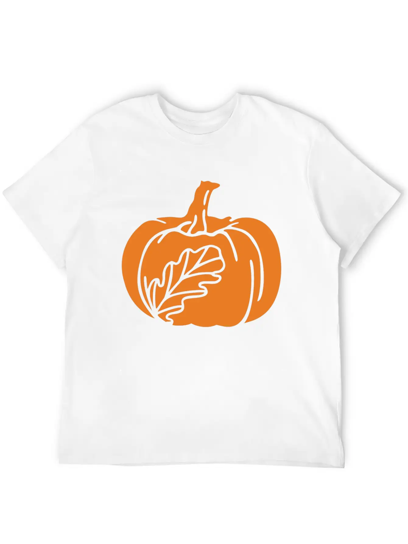 Hand Drawn Pumpkin Leaf Unisex Casual T-Shirt – Clean Design For Daily Comfort