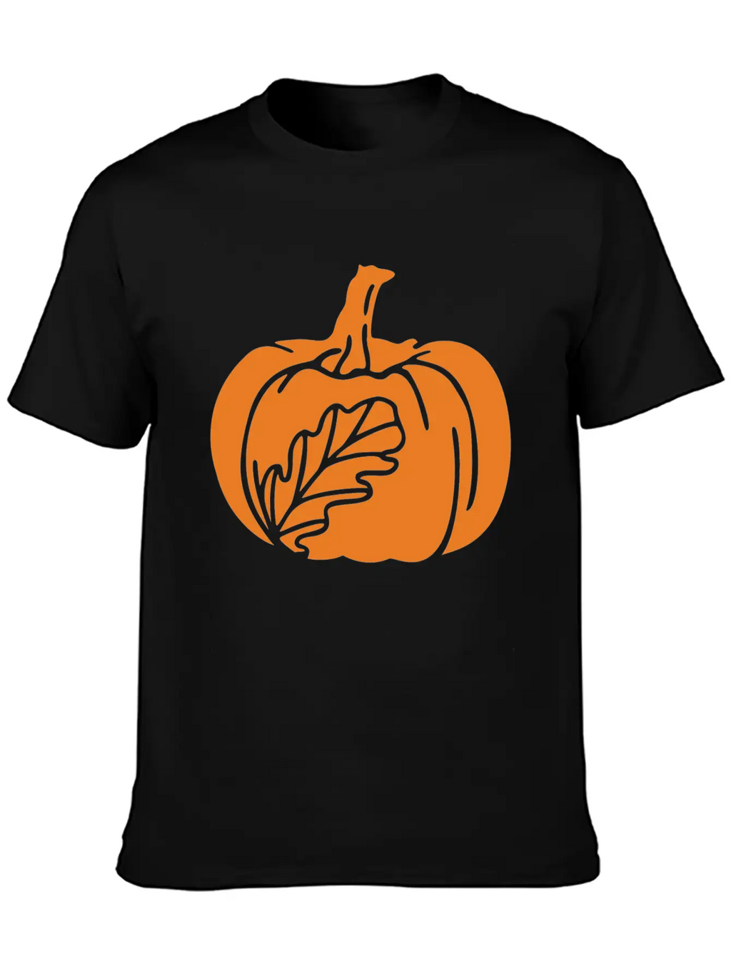 Hand Drawn Pumpkin Leaf Unisex Casual T-Shirt – Clean Design For Daily Comfort