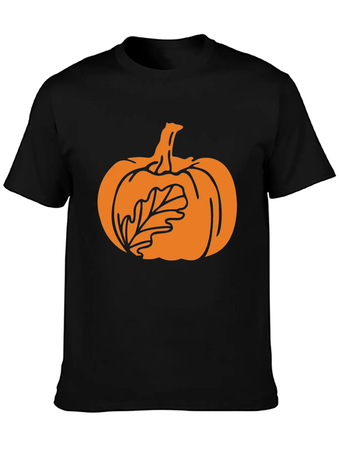 Hand Drawn Pumpkin Leaf Unisex Casual T-Shirt – Clean Design For Daily Comfort