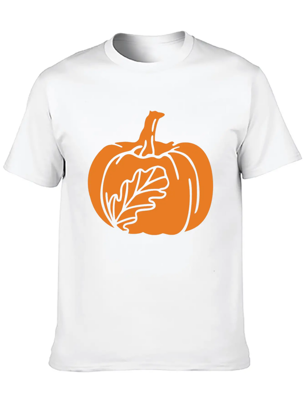 Hand Drawn Pumpkin Leaf Unisex Casual T-Shirt – Clean Design For Daily Comfort