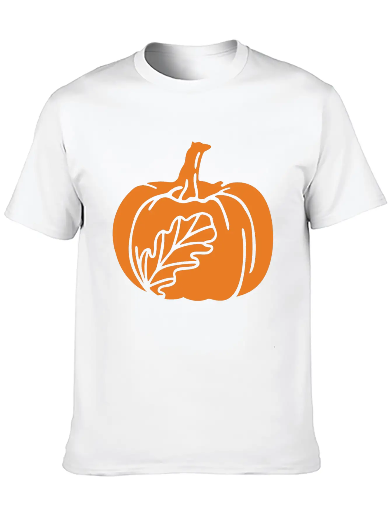 Hand Drawn Pumpkin Leaf Unisex Casual T-Shirt – Clean Design For Daily Comfort