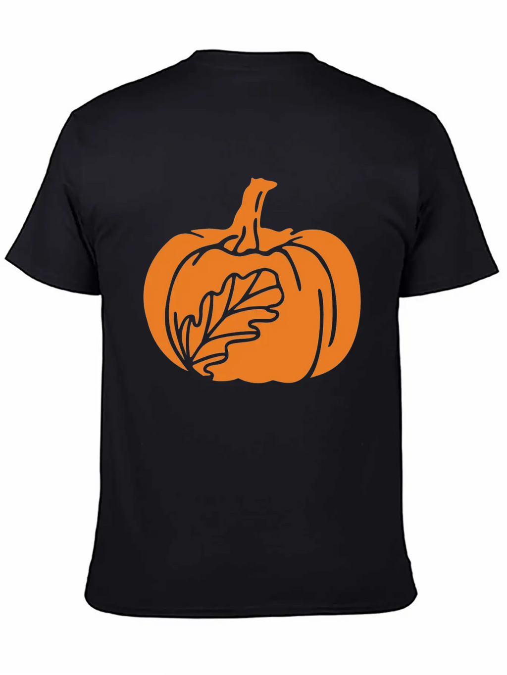 Hand Drawn Pumpkin Leaf Unisex Casual T-Shirt – Clean Design For Daily Comfort