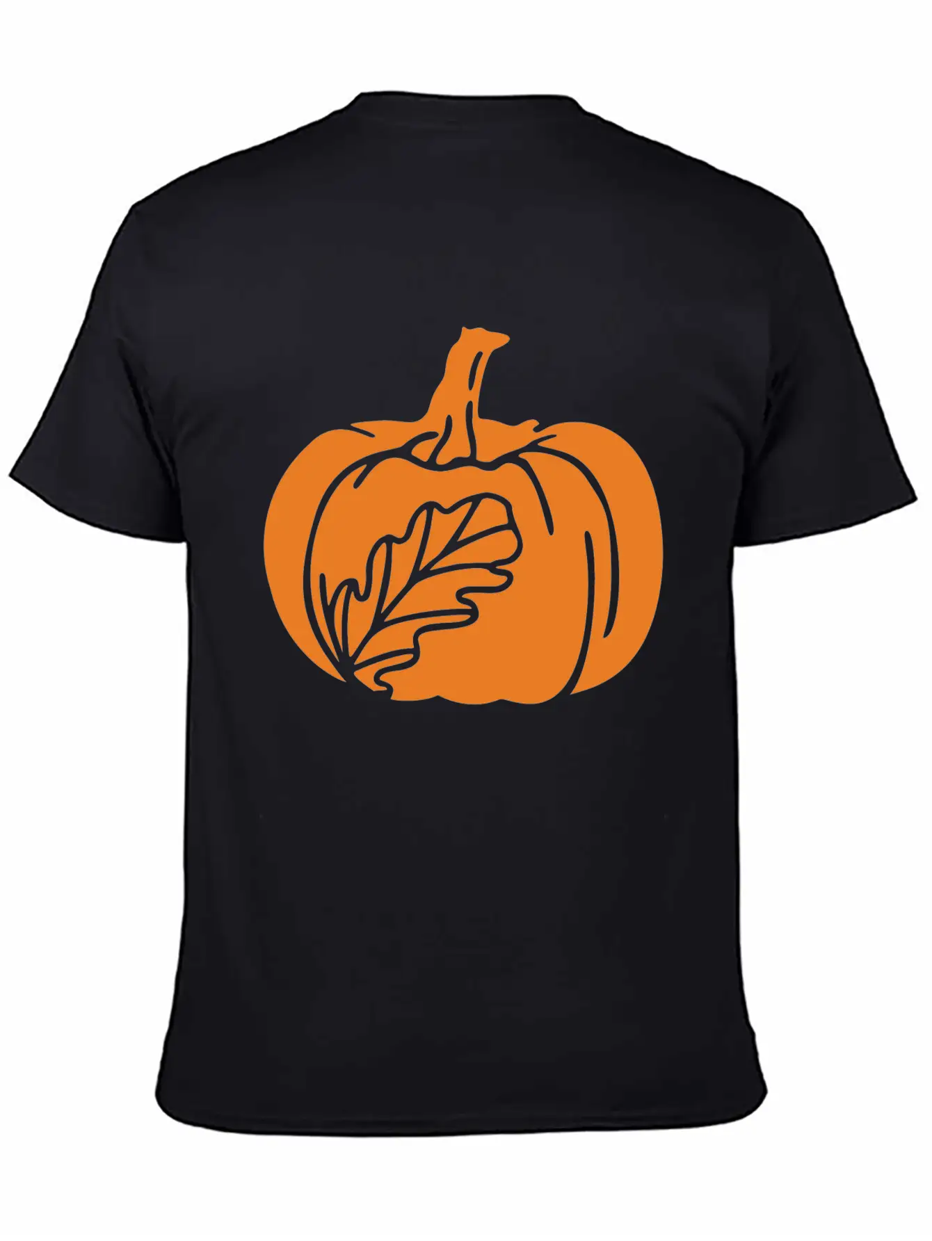 Hand Drawn Pumpkin Leaf Unisex Casual T-Shirt – Clean Design For Daily Comfort