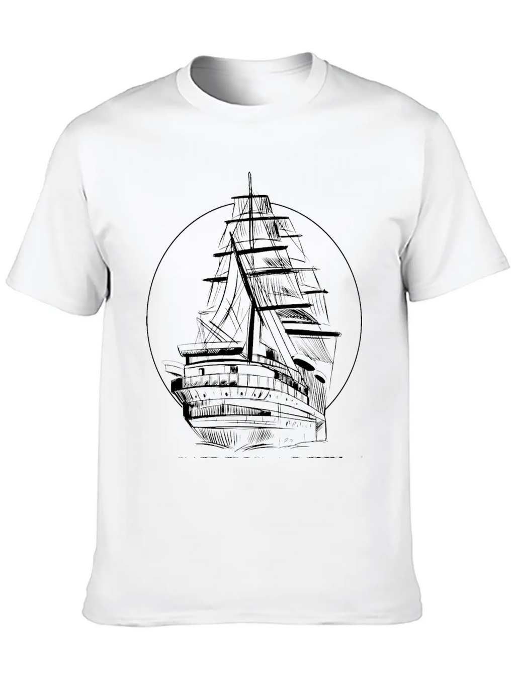 Hand Drawn Sailboat Unisex Casual T-Shirt – Clean Design For Daily Comfort