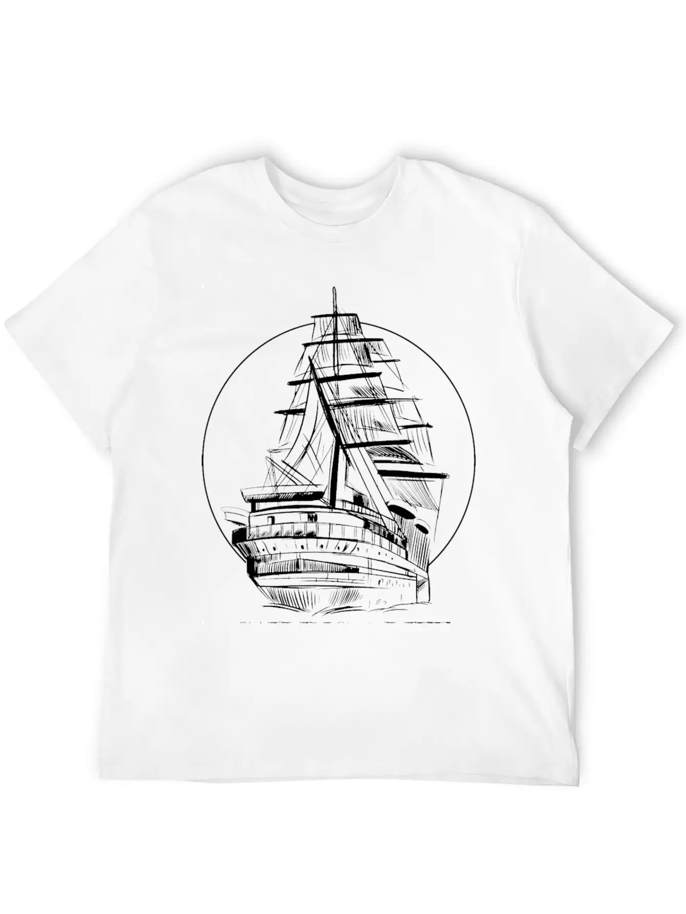 Hand Drawn Sailboat Unisex Casual T-Shirt – Clean Design For Daily Comfort