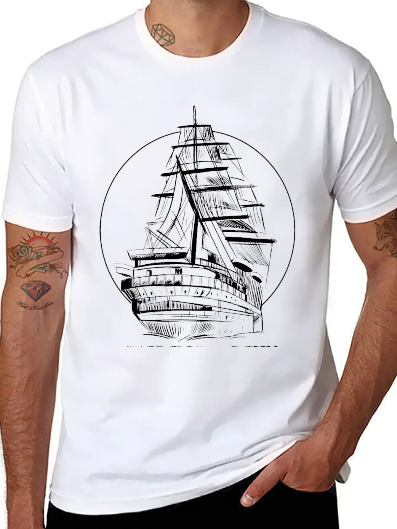 Hand Drawn Sailboat Unisex Casual T-Shirt – Clean Design For Daily Comfort