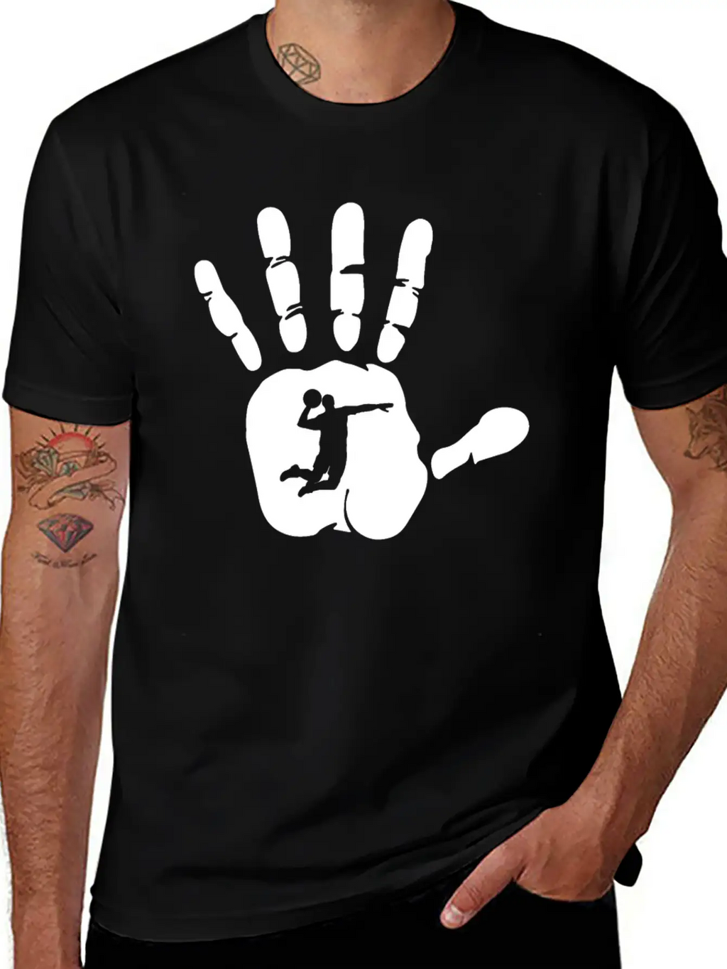 Hand Handball Player Team Match Sport Coach Gift Stylish Everyday T-Shirt – Unisex Basic Cotton Tee