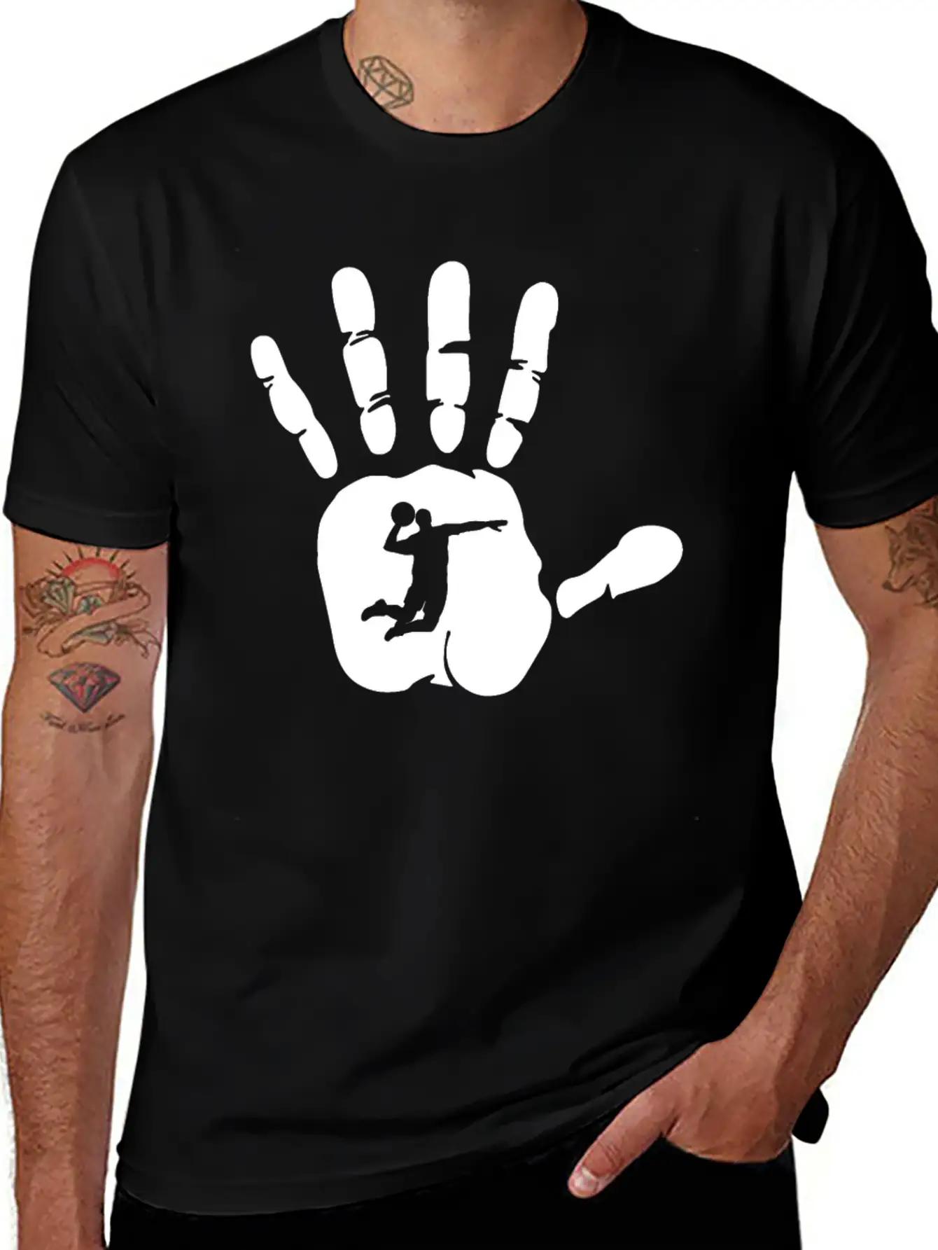 Hand Handball Player Team Match Sport Coach Gift Stylish Everyday T-Shirt – Unisex Basic Cotton Tee
